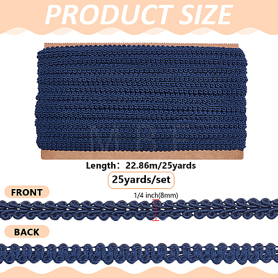 Polyester Braided Lace Trim OCOR-WH0110-14B-1