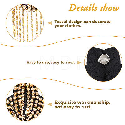 Fashionable Punk Style Chain Tassel Epaulettes DIY-WH0304-475G-1