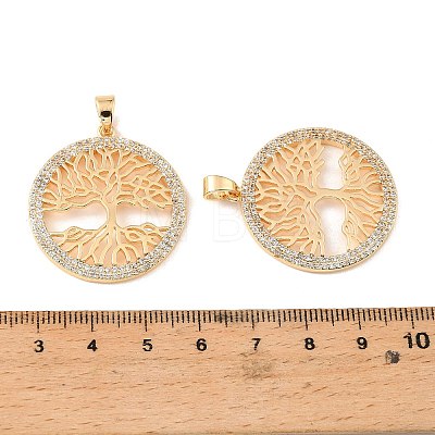 Brass & Clear Cubic Zirconia Pendants KK-G558-15G-1