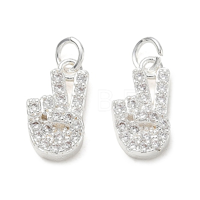 Brass Micro Pave Clear Cubic Zirconia Pendants CU-CBA3F77-06S-1
