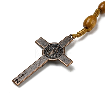 Alloy Religion Crucifix Cross Pendant Necklaces NJEW-E096-01R-01-1