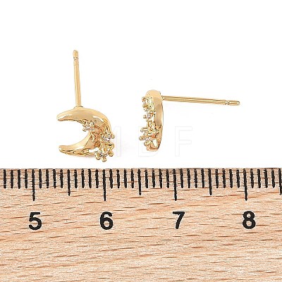 SHEGRACE Brass Micro Pave Cubic Zirconia Stud Earrings XGRQ4N353-703G-1