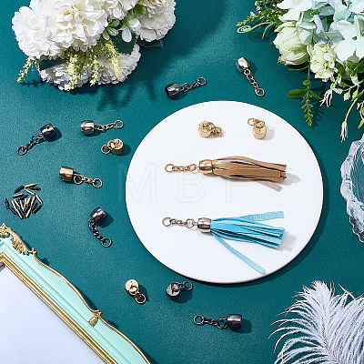 30 Sets 3 Colors Zinc Alloy Cord Ends FIND-SC0023-69-1