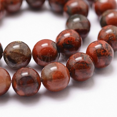 Natural Brecciated Jasper Bead Strands G-D840-67-8mm-1