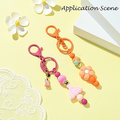 Spray Painted Alloy Bar Beadable Keychain for Jewelry Making DIY Crafts KEYC-A011-02J-1