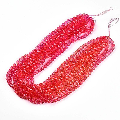 Baking Paint Transparent Glass Beads Strands DGLA-A035-T10mm-A02-1