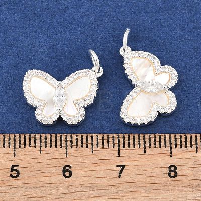 Brass Micro Pave Clear Cubic Zirconia Pendants SH-CBA197E-09S-1