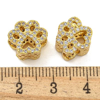 Rack Plating Brass Micro Pave Cubic Zirconia Beads KK-I718-37G-1