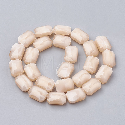 Opaque Solid Color Glass Beads Strands GLAA-N032-04N-1