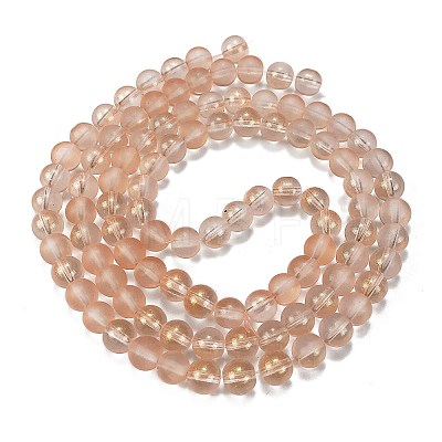 Frosted Transparent Glass Bead Strands GLAA-P065-8mm-05-1