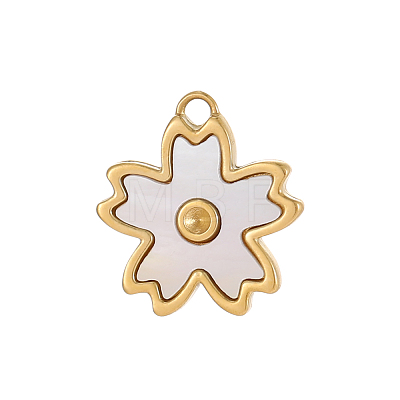 304 Stainless Steel Shell Pendants STAS-OY006-50G-1