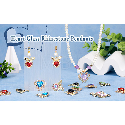 28Pcs 14 Styles Glass Rhinestone Pendants ALRI-TA0001-17-1