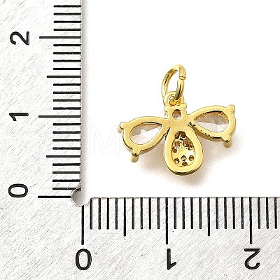 Bees Brass Micro Pave Cubic Zirconia Charms KK-S508-47G-1