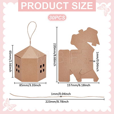 10Pcs Paper Gift Packing Tote Boxes with Window and Rope CON-WH0112-064A-1