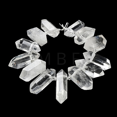 Natural Quartz Crystal Double Terminal Pointed Beads Strands G-M406-D01-1