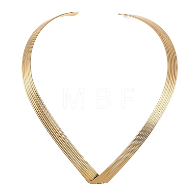 316L Surgical Stainless Steel Open V Shapd Torque Choker Necklaces for Women NJEW-F379-01G-1