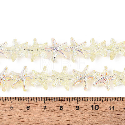 Baking Paint Electroplate Transparent Glass Beads Strands EGLA-N017-07-A05-1