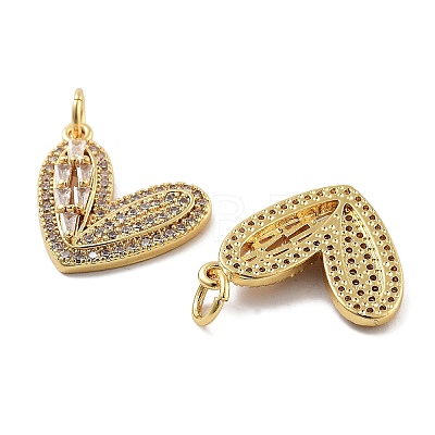 Rack Plating Brass Micro Pave Cubic Zirconia Pendants KK-Z071-57G-1