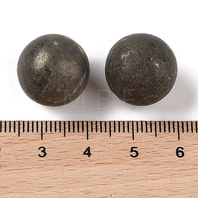 Natural Pyrite No Hole Sphere Beads G-K353-04D-40-1