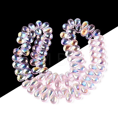 Electroplate Transparent Glass Beads Strands EGLA-N057-01A-07-1