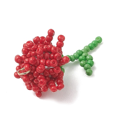 Glass Seed Beaded Flower Pendans PALLOY-MZ01224-03-1
