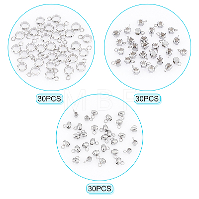 60Pcs 3 Style 304 Stainless Steel Tube Bails STAS-DC0008-23-1