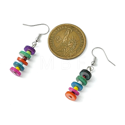 Dyed Shell Dangle Earrings EJEW-JE06083-1