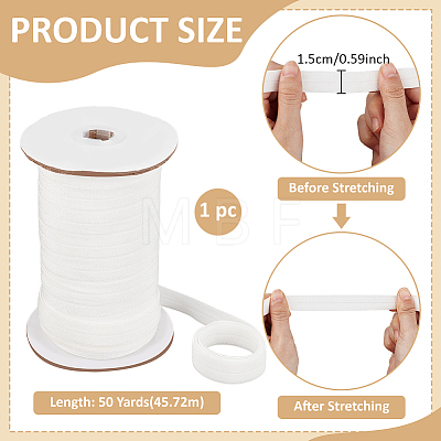 Flat Polyester Folding Elastic Cord OCOR-WH0120-55B-1