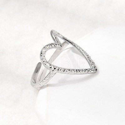 5Pcs 304 Stainless Steel Open Cuff Rings for Women RJEW-K313-12P-1