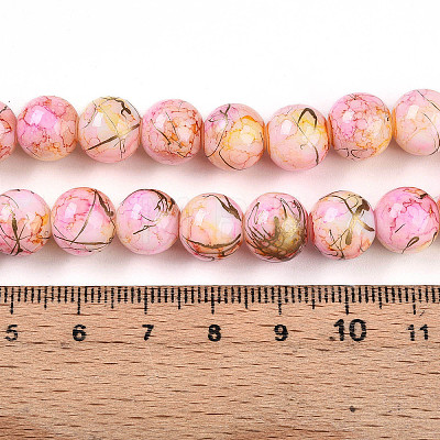 Baking Painted Glass Beads Strands DGLA-N003-10mm-B02-1