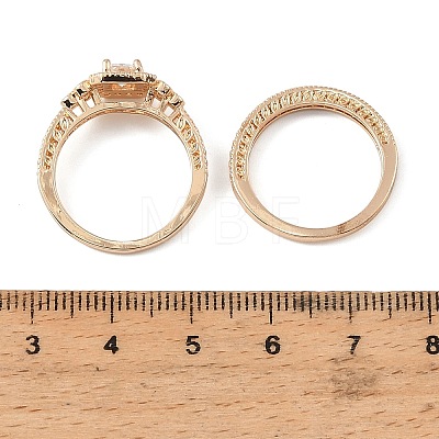 Brass Micro Pave Cubic Zirconia Finger Rings CU-Z001-02G-01-1