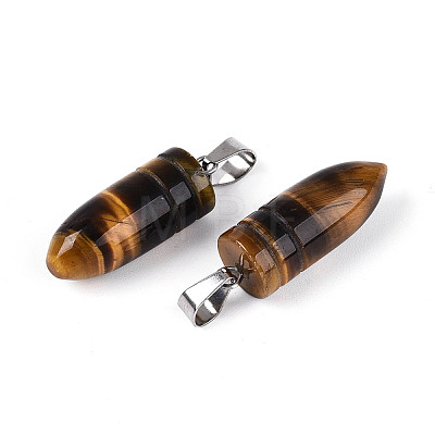 Natural Tiger Eye Pendants G-N349-16P-02-1