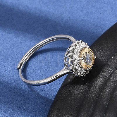 Brass Micro Pave Cubic Zirconia Finger Rings CU-CBA260E-10P-1