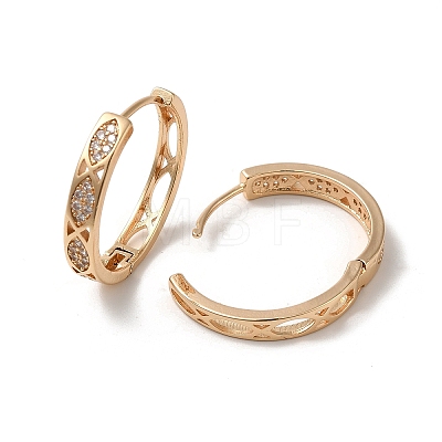 Brass Micro Pave Cubic Zirconia Hoop Earrings EJEW-M238-60KCG-1