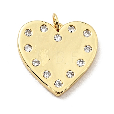 Brass Micro Pave Cubic Zirconia Pendants KK-E015-34G-1