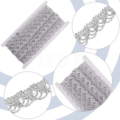 Wavy Metallic Polyester Ribbon OCOR-WH0077-56A-1