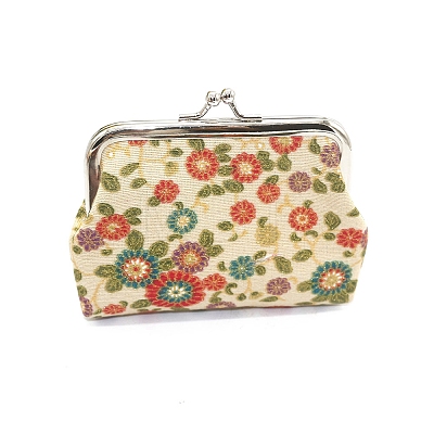 Flower Printed Cloth Kiss Lock Wallets PW-WGD3089-02-1