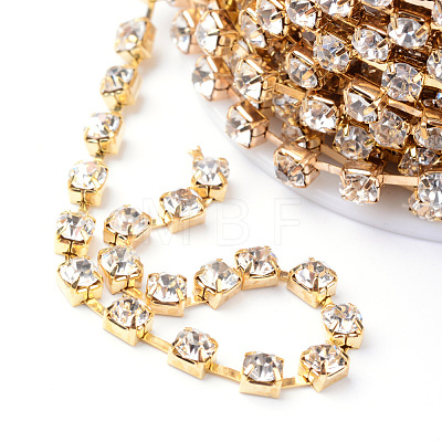 Brass Rhinestone Strass Chains CHC-T002-SS8-01C-1