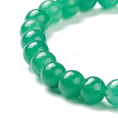 Dyed Natural Jade Beaded Stretch Bracelets BJEW-A117-B-34-1