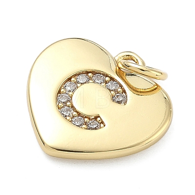 Brass Micro Pave Clear Cubic Zirconia Pendants KK-D229-01G-03-1