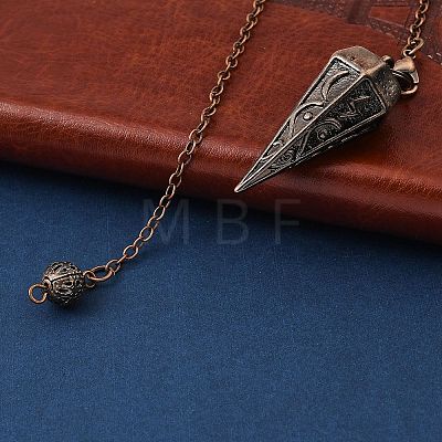 Rack Plating Brass Cone Dowsing Pendulum Pendants AJEW-G064-01-1