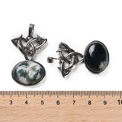 Natural Moss Agate Pendants G-F777-02AS-10-1