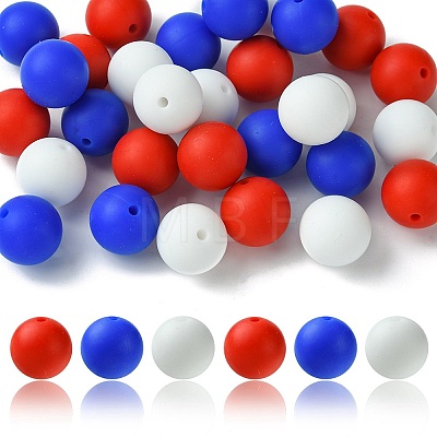 30Pcs 3 Colors Silicone Beads Round Rubber Bead 15MM Loose Spacer Beads for DIY Supplies Jewelry Keychain Making SIL-FS0001-01B-1