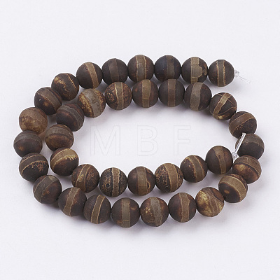 Natural Agate Beads Strands G-G039-10mm-M-1