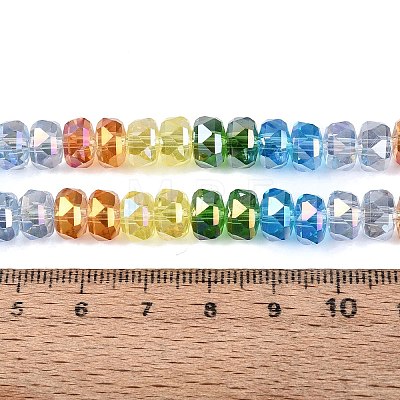 Electroplate Transparent Glass Beads Strands EGLA-N022-15A-B02-1