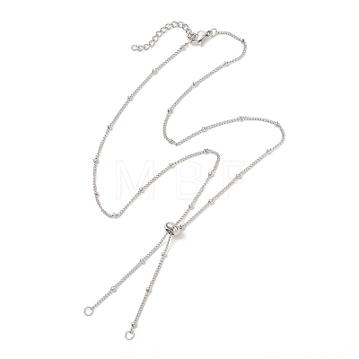 304 Stainless Steel Satellite Chain Slider Necklace Making AJEW-JB01555-01-1