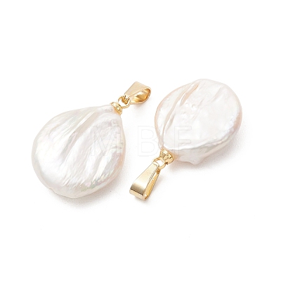 Natural Baroque Keshi Pearl Pendants PALLOY-JF05469-1