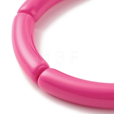 Acrylic Tube Beaded Stretch Bracelets BJEW-JB07777-1