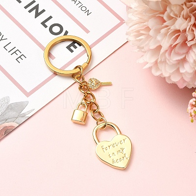 Brass Micro Pave Clear Cubic Zirconia Keychain KEYC-YW00302-1