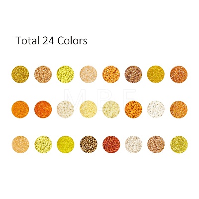 600G 24 Colors Glass Seed Beads SEED-JP0008-03-2mm-1